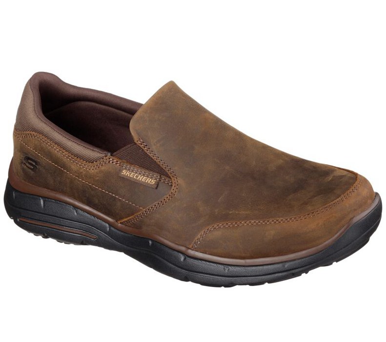 Skechers Herr Bruna Slip On - Relaxed Fit: Glides - Calculous - Sverige (RNSBJ-6435)